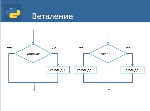 Блок схема неполного условного оператора