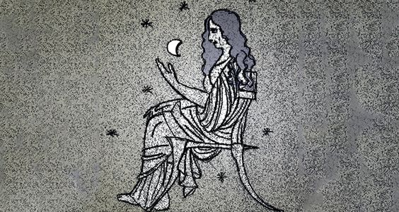 Современный арт, представляющий Аганис Фессалийскую