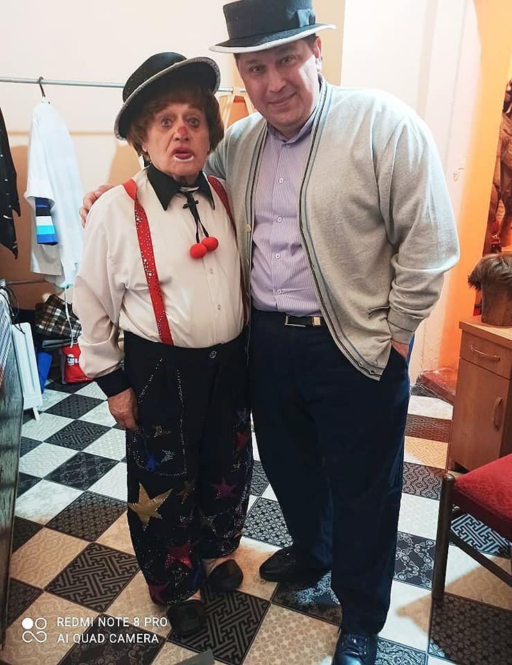 Клоун Май и ваш покорный слуга в ростовском цирке. Фото Дмитрий Добрицкий. 