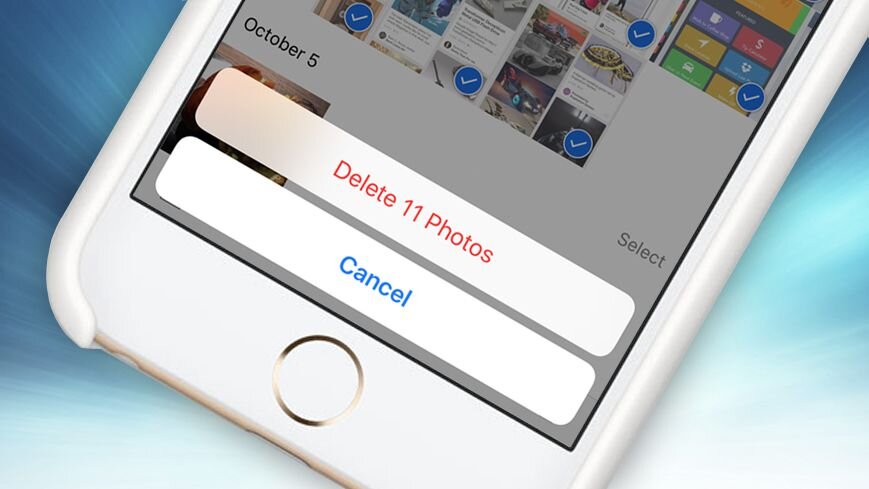 как быстро удалить все фото с iphone