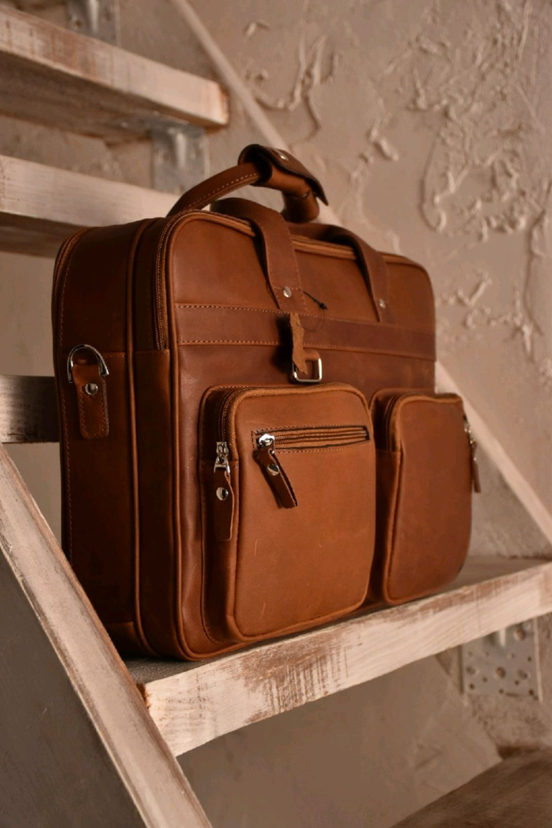 Мужская сумка из натуральной кожи, мастерская Мужские сумки "Господин Один"