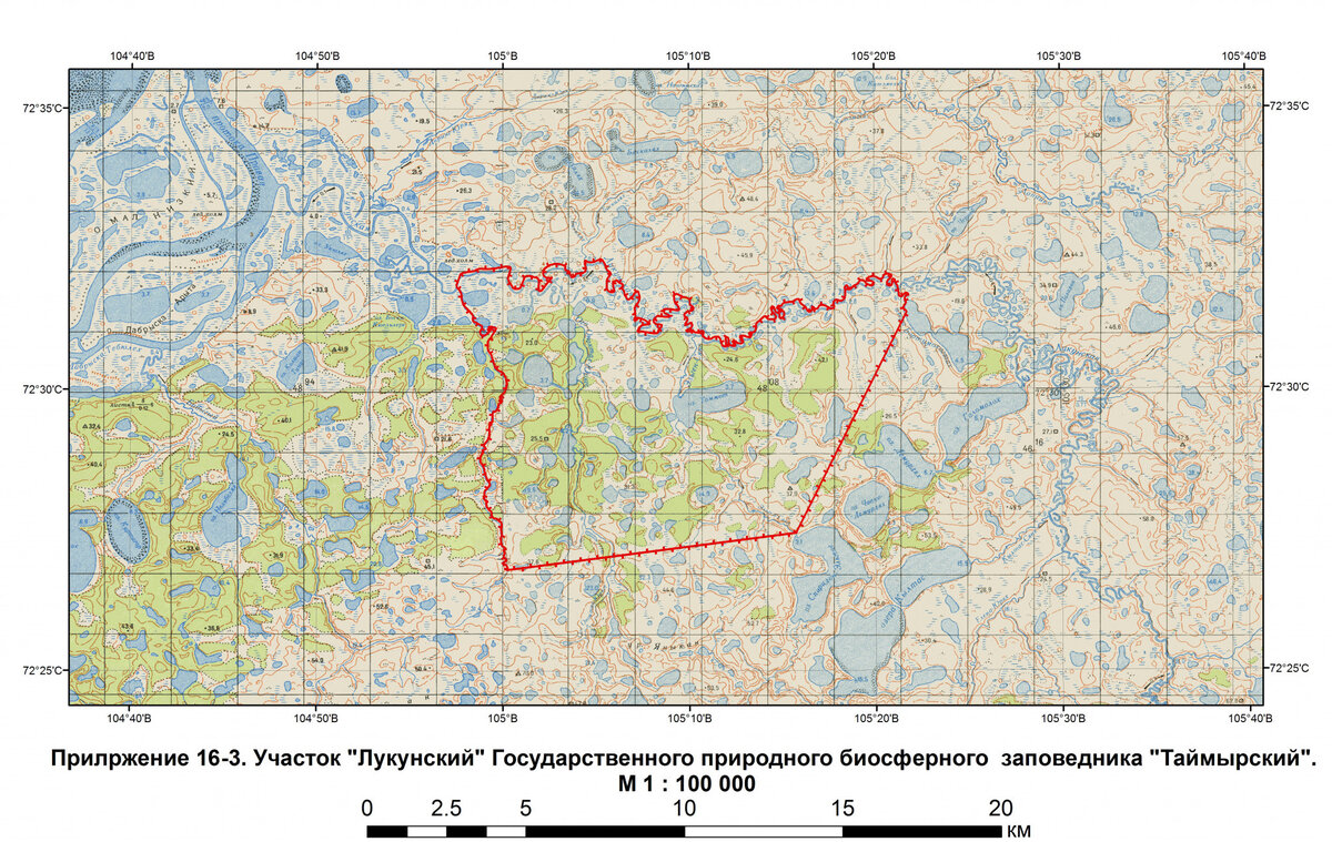 Карта заповедников таймыра