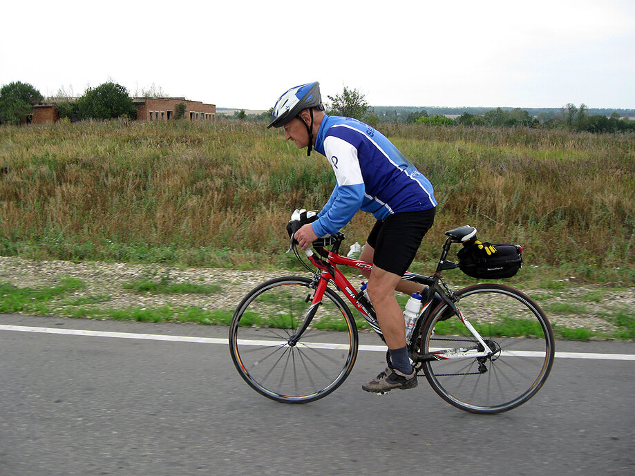 На завершающей сотне марафона.  