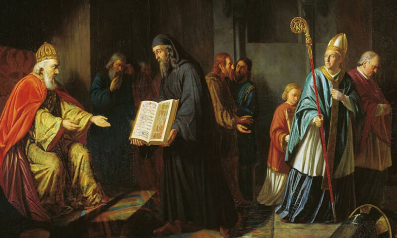 Князь Владимир выбирает веру. Источник: wikipedia.org