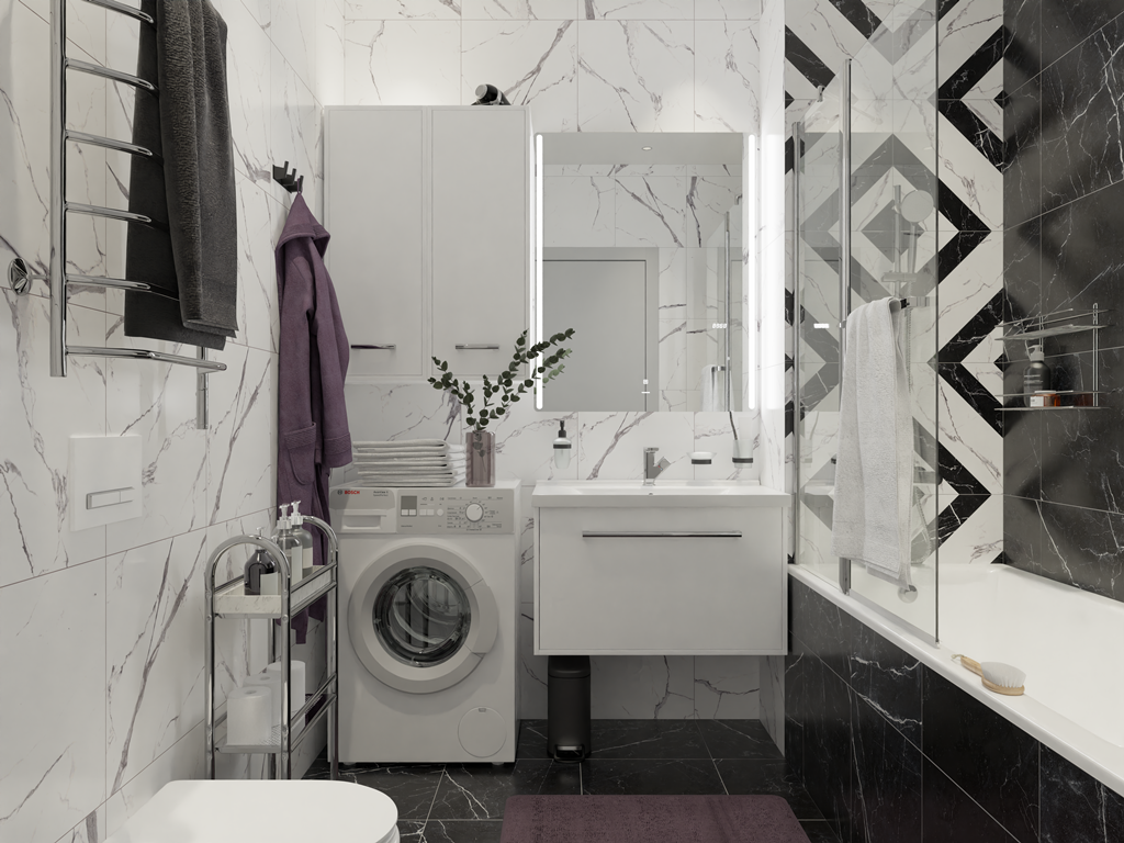 Красиво и функционально: 4 эффектных ванных комнаты в стиле неоклассика