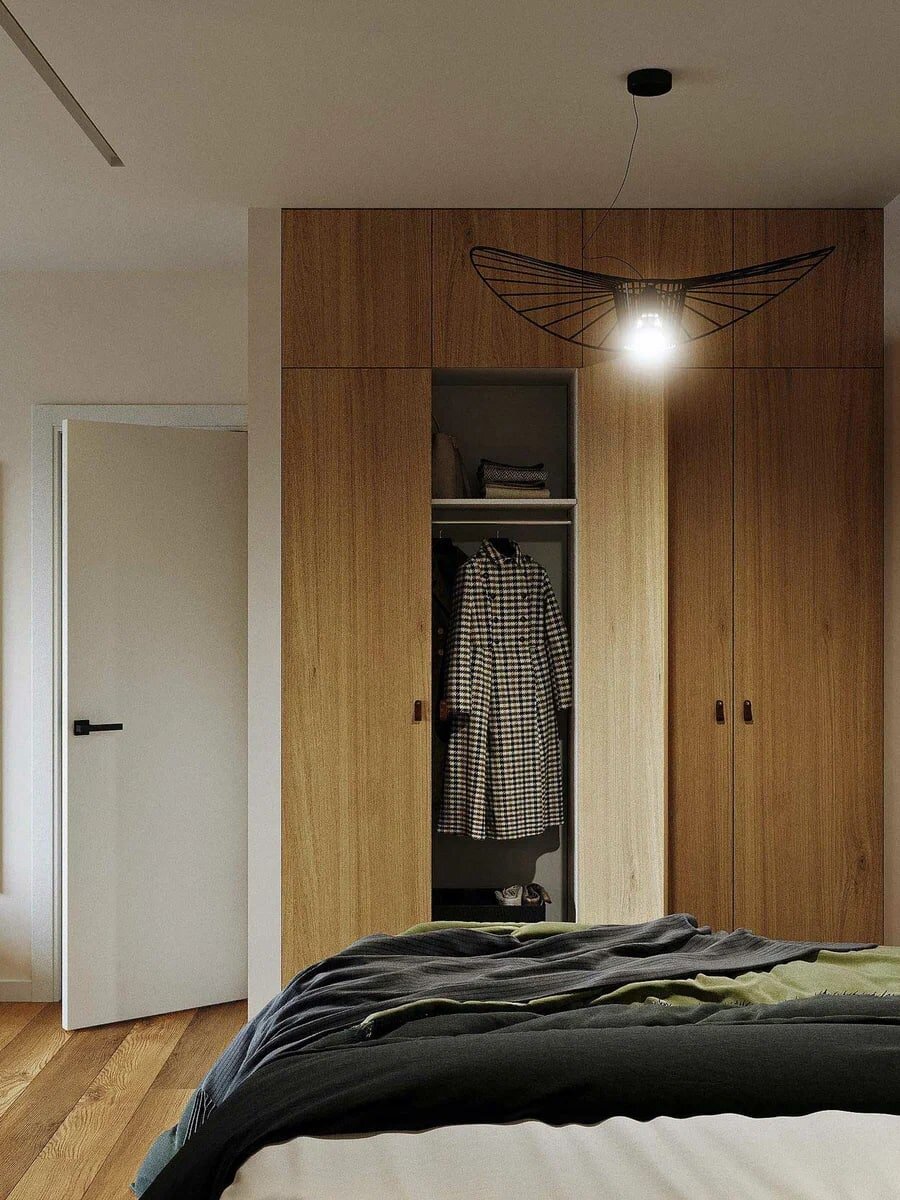 Зеленый, графитовый и светлое дерево. Элегантная однушка 48 кв.м., где уместилось всё необходимое