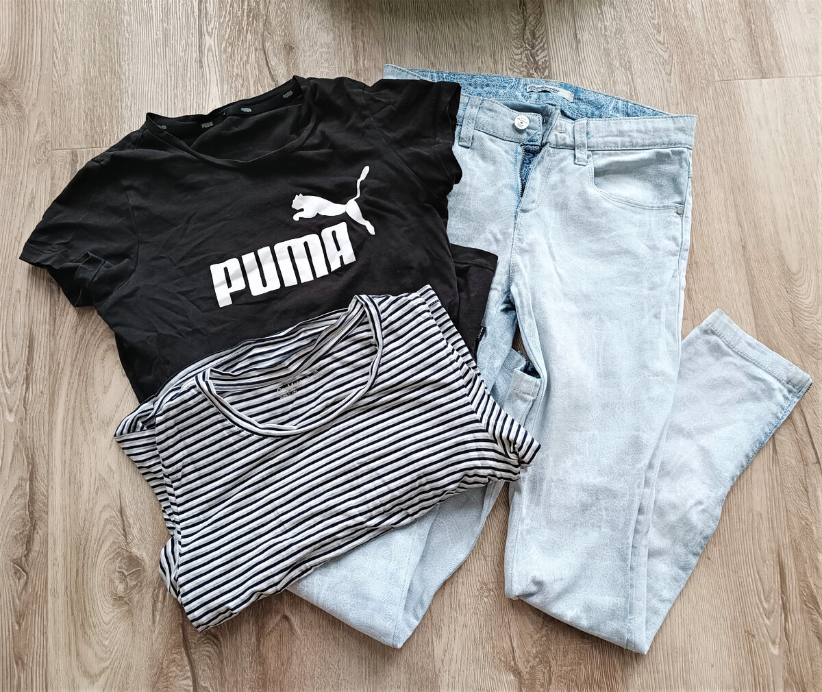 Puma - появилась дырка на животе. Джинсы Stradivarius, футболка Gap - просто надоели