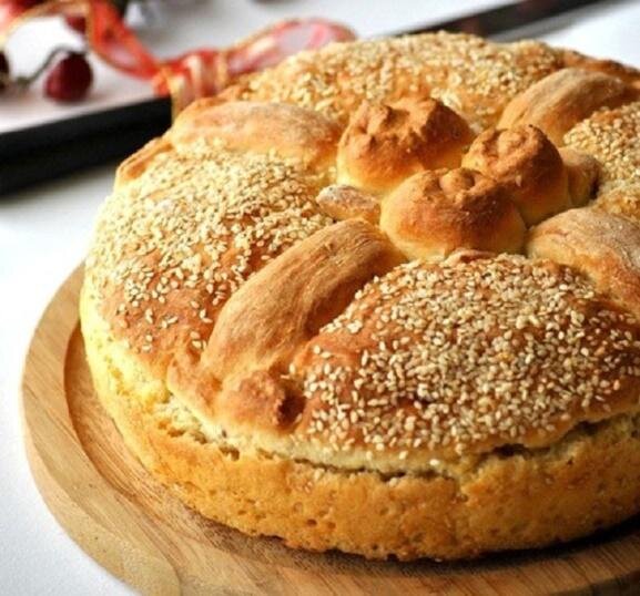 Греческий постный хлеб «Христопосмо» – «Христов хлеб» 