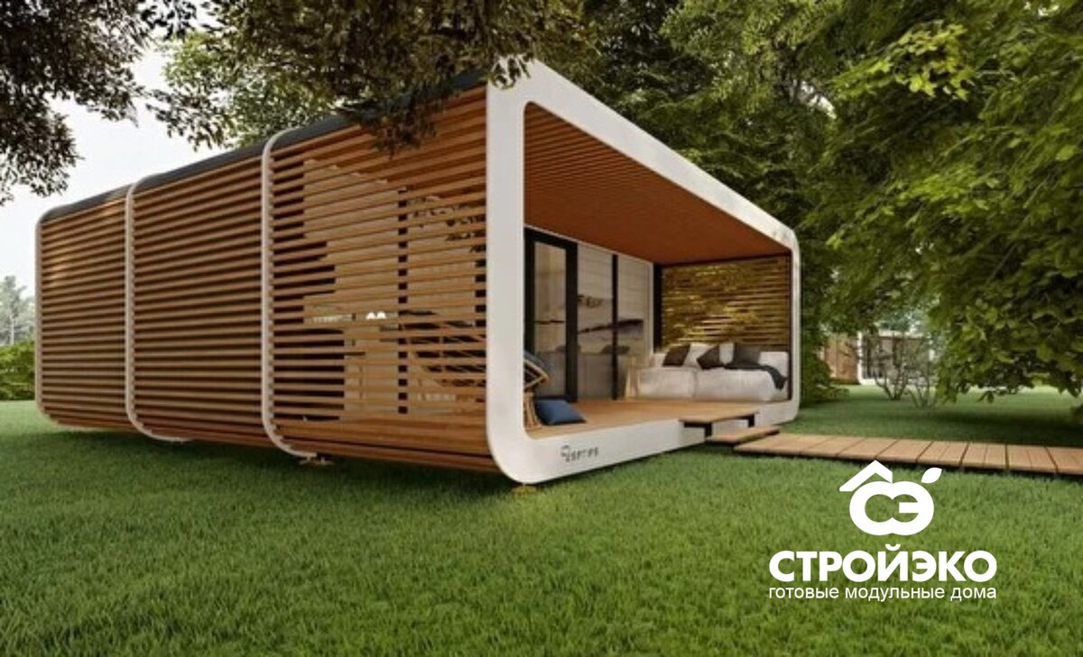 Модульный дом состоящий из трех блоков