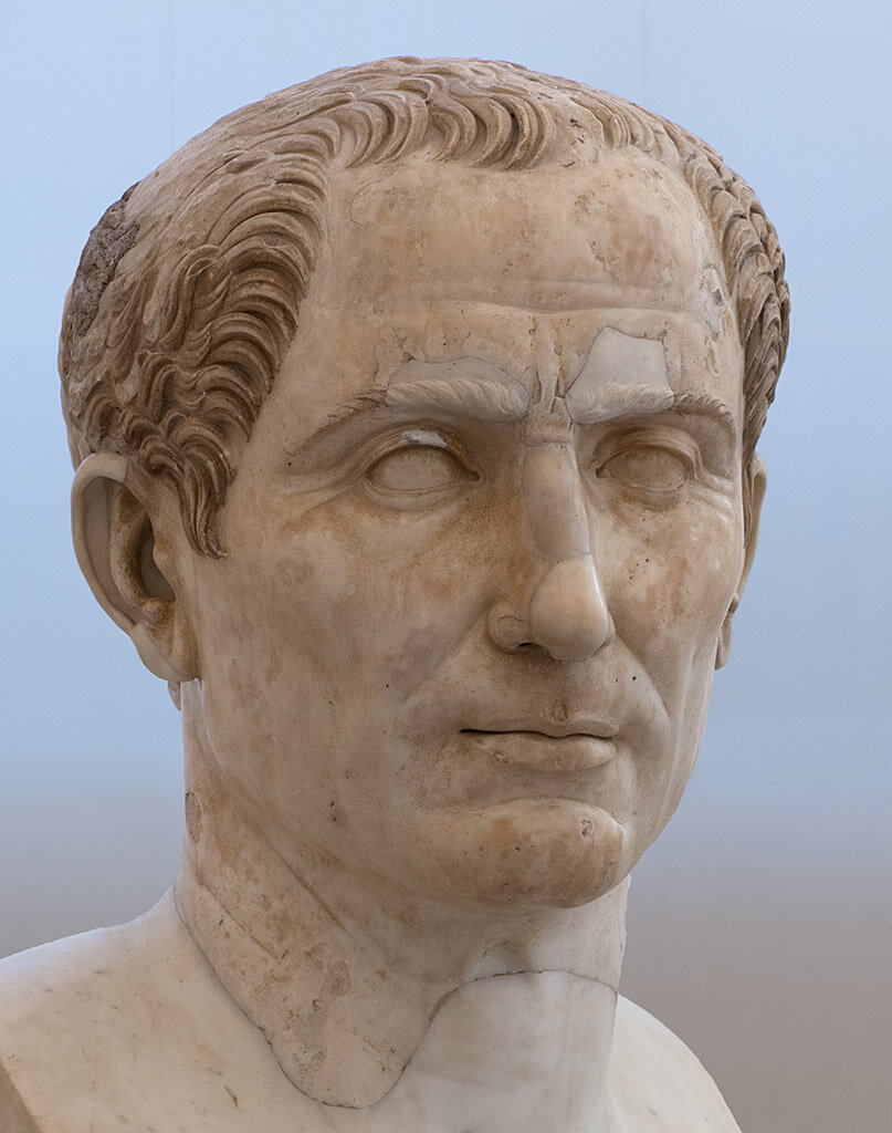 Портрет великого полководца - Юлий Цезарь командующий римскими легионами.