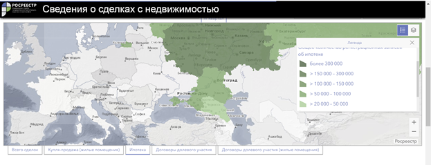 Сведения по ипотеке (тепловая карта)
