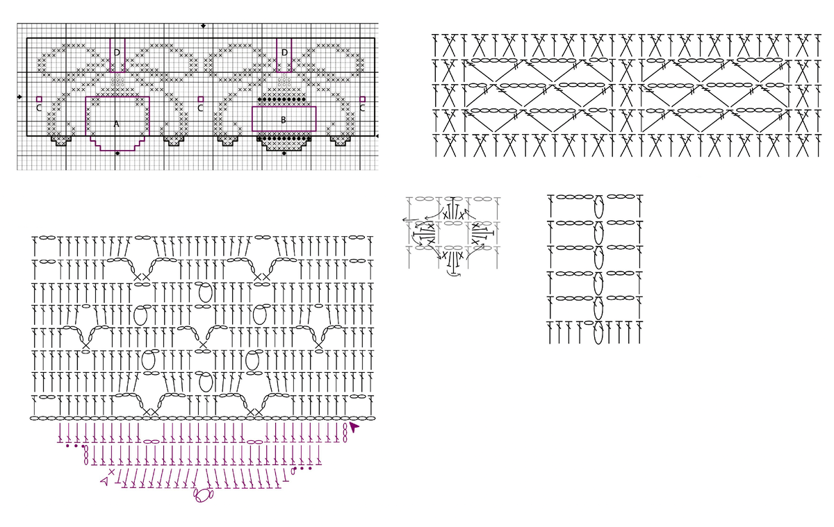 Схемы для вязания украшения для сервировочных салфеток