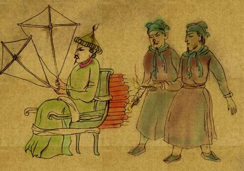 Ван Ху в кресле перед отбытием на Луну