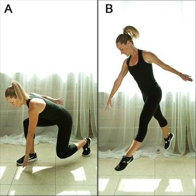 Ягодицы и бедра выпад с прыжками