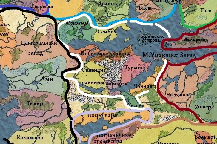 Карта внутренних земель Фаэруна