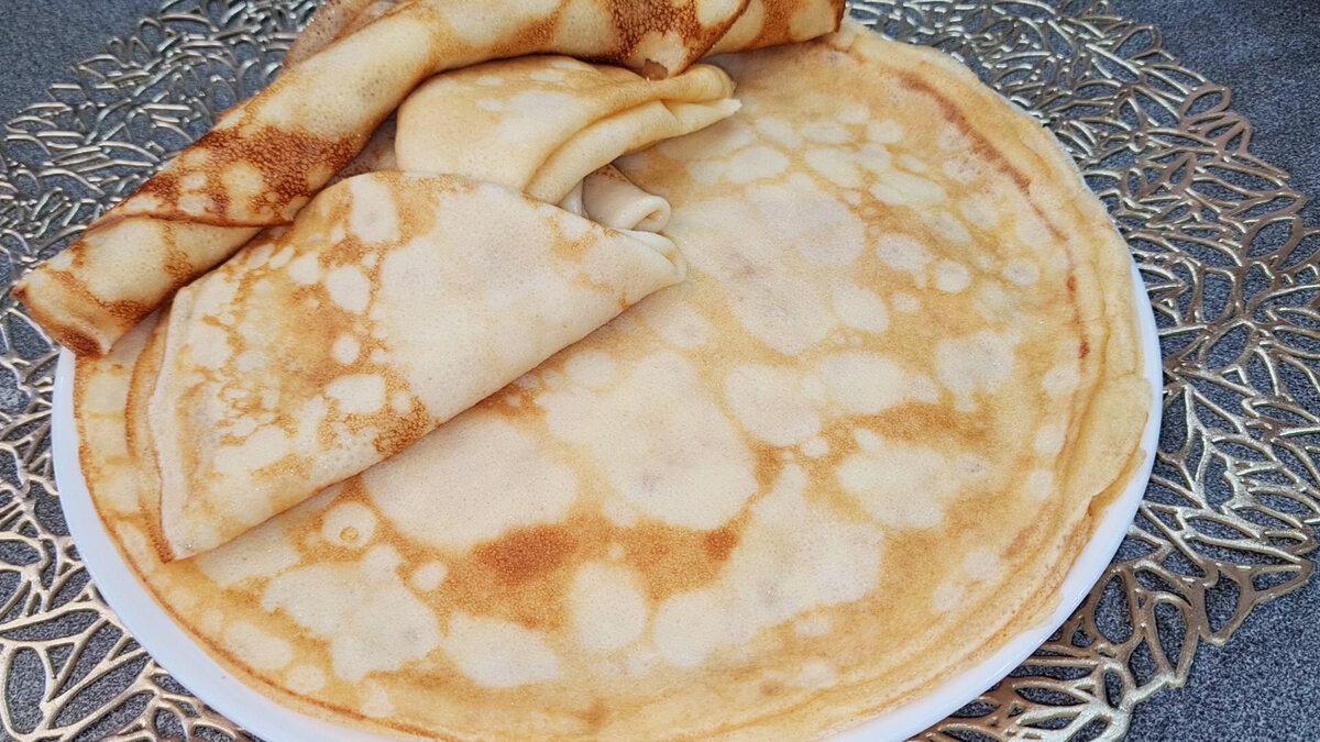 Узорчатые блины на молоке