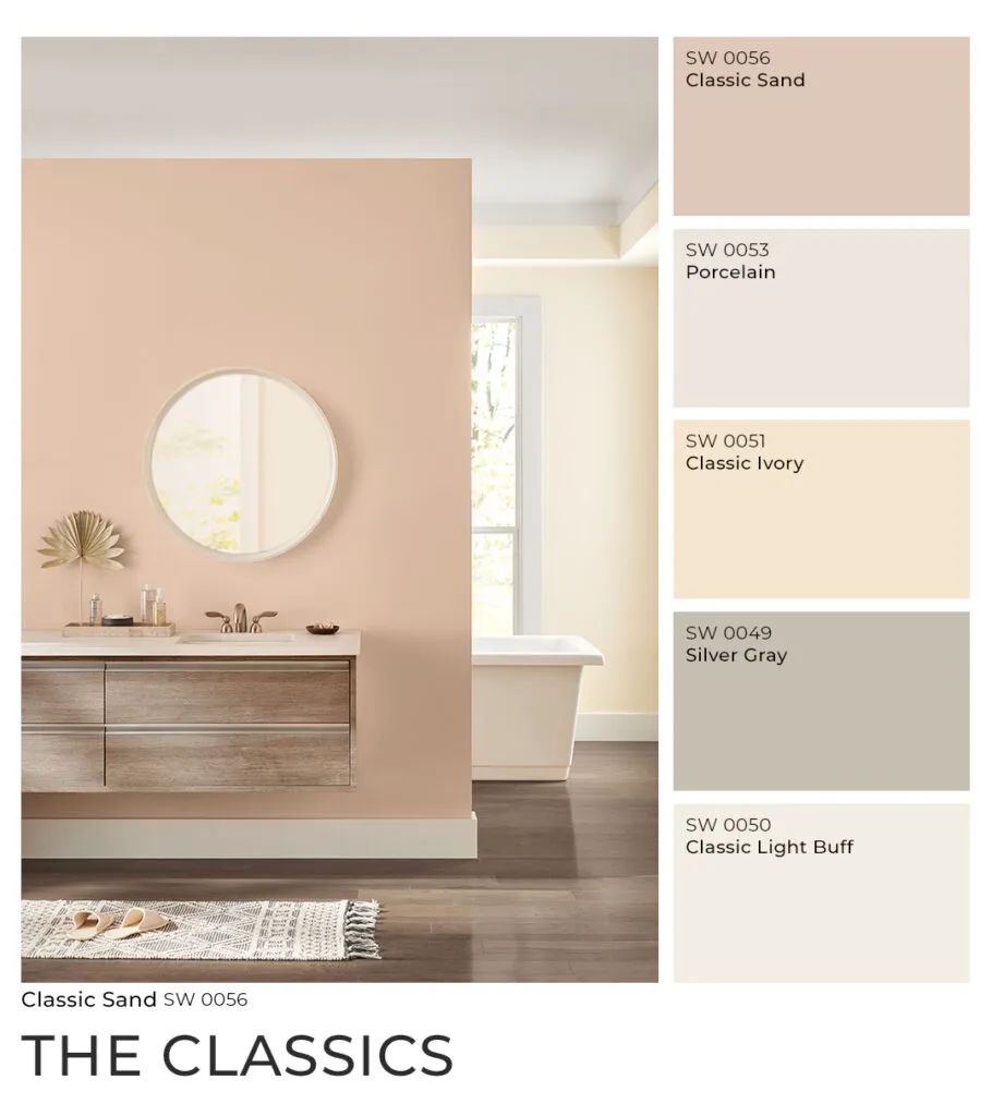 Рекомендуемые цвета: SW 0056 Classic Sand, SW 0053 Porcelain, SW 0051 Classic Ivory, SW 0049 Silver Gray, SW 0050 Classic Light Buff 