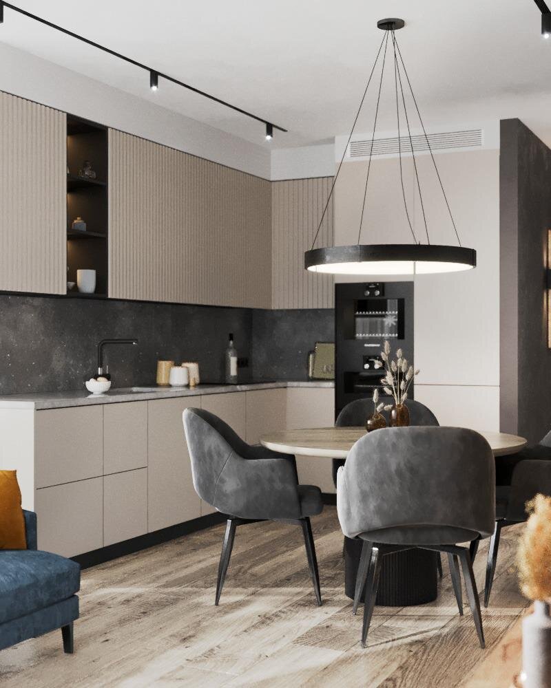 Дизайн интерьера кухни-гостиной 25 кв.м. Ксения Муравьева, ПОДРУГА ПО РЕМОНТУ, Екатеринбург