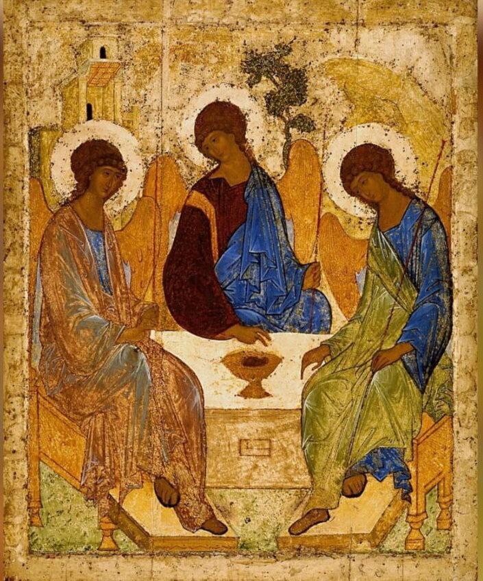  Андрей Рублёв. Троица. 1411-1427 гг. Государственная Третьяковская галерея
https://static9.tgcnt.ru/posts/_0/61/61ba846ba5c451a9b302826e4baf66be.jpg
