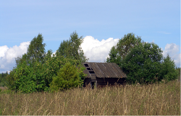 Рисунок 1. Урочище Волок. Последний домик. Фото автора.  
