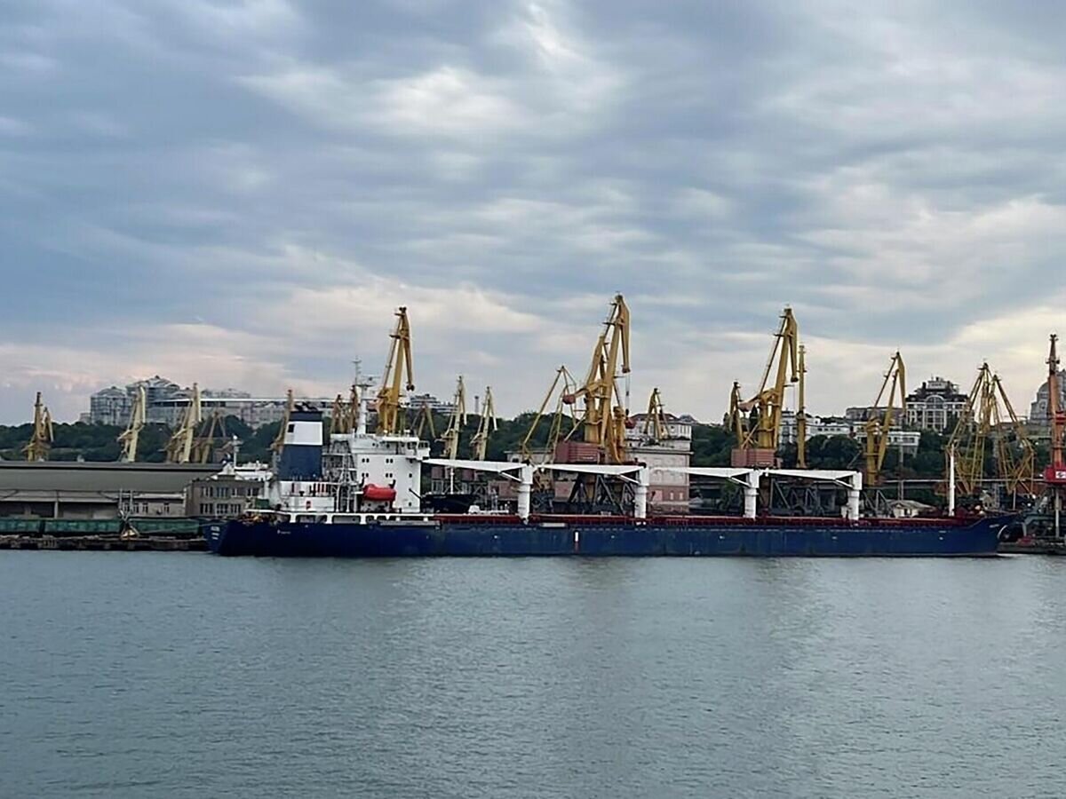    Сухогруз Razoni с грузом зерновых в порту Одессы, Украина© AP Photo / Ukrainian Infrastucture Ministry Press Office