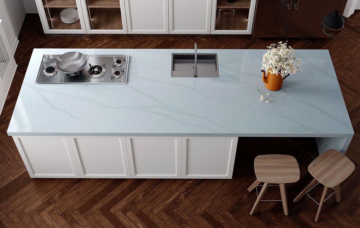 Кварцевый агломерат. Имитация мрамора. Бренд Vicostone, арт. Bettoglio BQ-8800