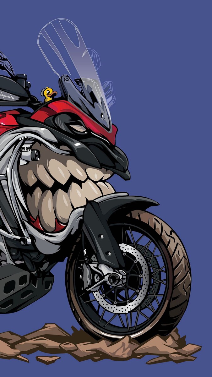 Утка на мотоцикле