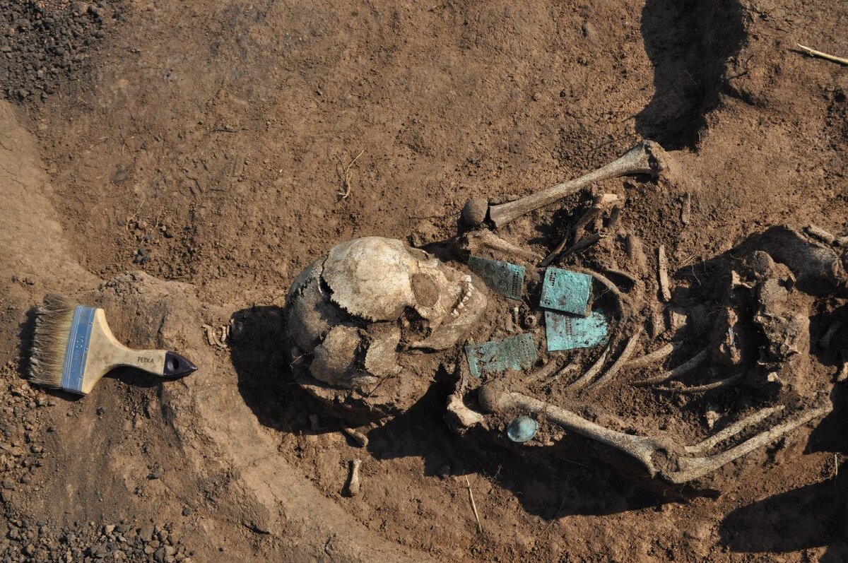 Погребение пьяноборской культуры на Старокиргизовском могильнике, Республика Башкортостан. Фото: археологическая лаборатория ИИГУ БашГУ