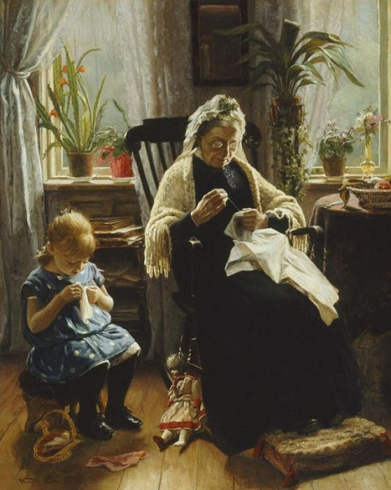 Рукодельницы. Автор: Wenzel Ulrik Tornoe.