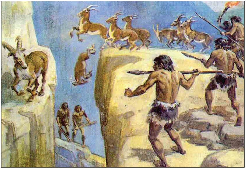 Первобытные люди во время охоты