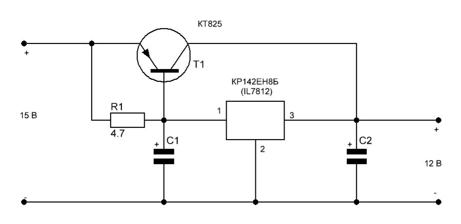 Стабилизатор напряжения на КР142ЕН12А