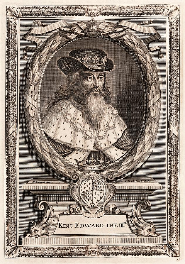 Эдуард III (1312–1377), король Англии (годы правления 1327–1377). Иллюстрация из «Всеобщей истории Англии» (1744–1751) британского историка Уильяма Гатри (1708–1770). 