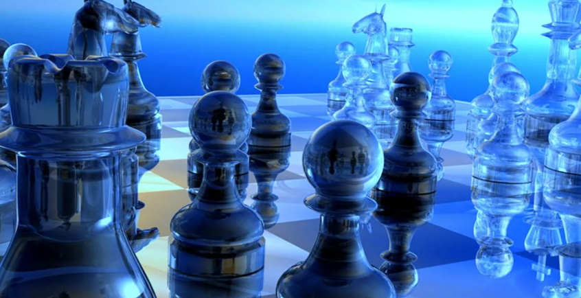 синие шахматы - просто красивая картинка