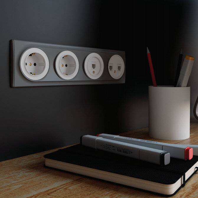 розетки в рабочей зоне кабинета