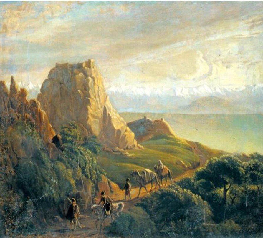 "Развалины близ селения Караагач в Кахетии" Масло. 1837-1838