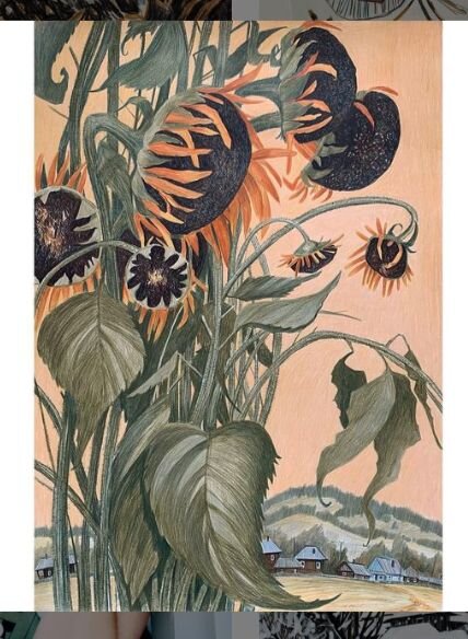 «Тёплый летний вечер», цветные карандаши, бумага 73х52 см, 2021 г. Фото со страницы в инстаграм @tanya_peterson_art