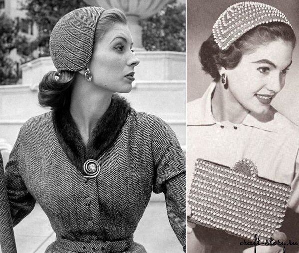 Полушляпки 1950-х годов. Источник - https://www.pinterest.ru/