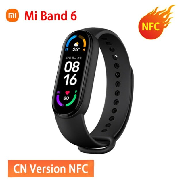 Смарт-браслет Xiaomi Mi Band 6 с глобальной версией, AMOLED, полноэкранный, SpO₂, кислород, кровь, пульс, фитнес-трекер, 5ATM, водонепроницаемый