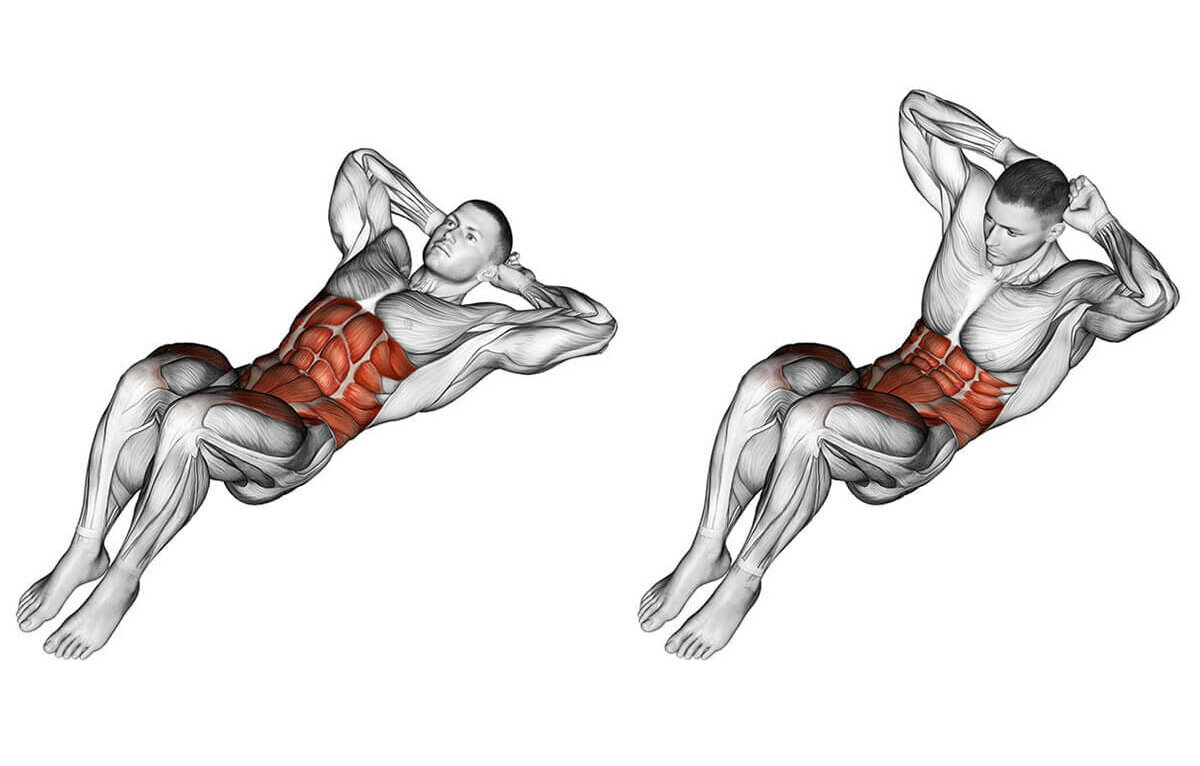 Кранчи упражнение для пресса