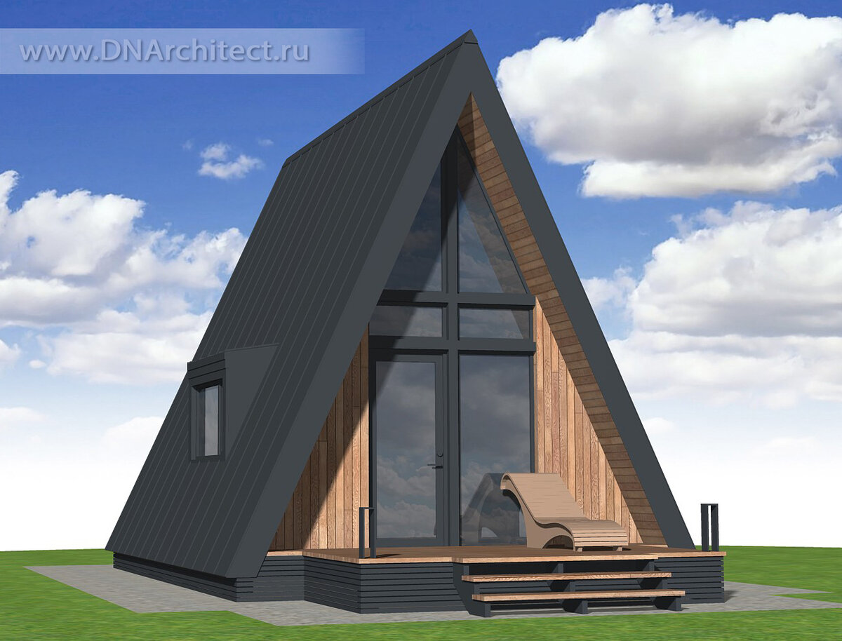 Дом-шалаш - задний фасад