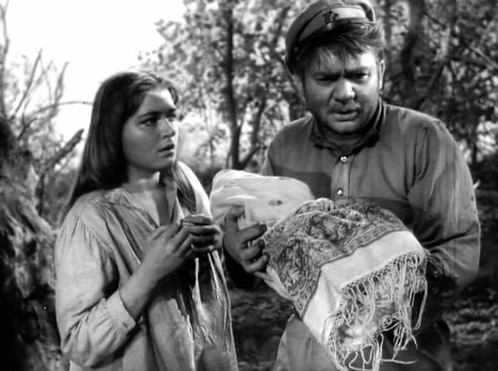 Людмила Чурсина и Евгений Леонов в фильме "Донская повесть" 1964 год