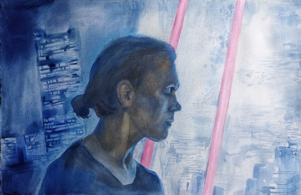 Салимова К., Дезинфекция, бумага Arches, акварель, 56х38, 2021