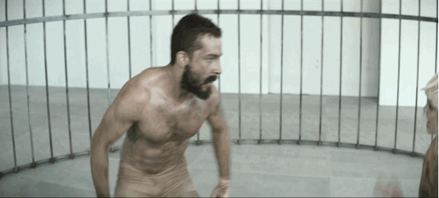 Шайа Лабаф в клипе Sia, на песню «Elastic Heart»