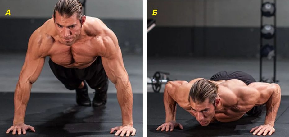 Отжимания со средней постановкой рук на полу