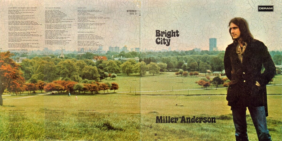 Miller Anderson. Bright City 1971. Обложка альбома.