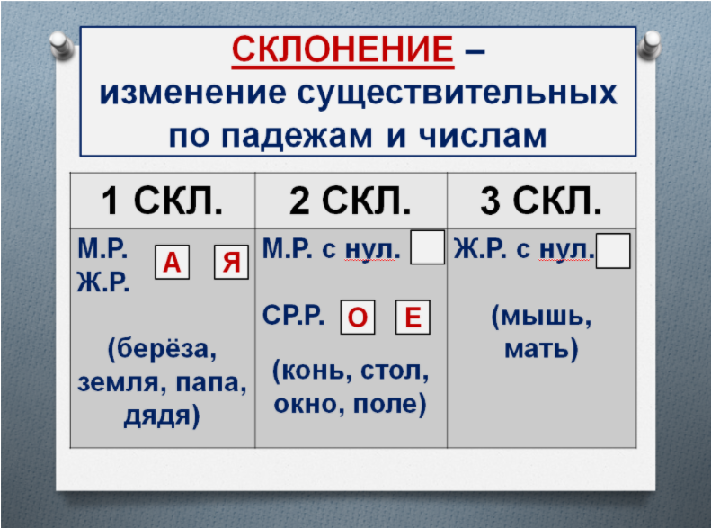 Материалы для урока. Постоянные признаки имени существительного. 5 ...