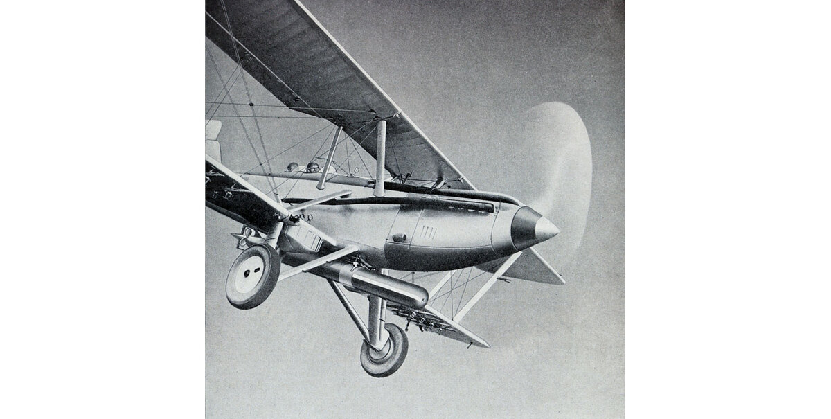 Blackburn B-3 в полёте. Фрагмент рекламного плаката Rolls-Royce. Фото: Public domain