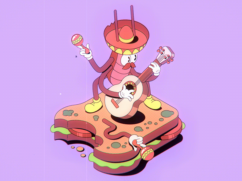 Да, я считаю, что эта гифка подходит под тему одиночества. Этот таракан просто пытается скрыть его за позитивной игрой на бутерброде.