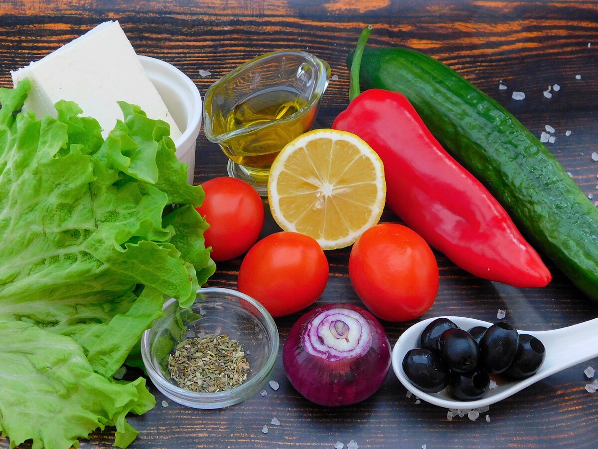 ингредиенты для приготовления греческого салата