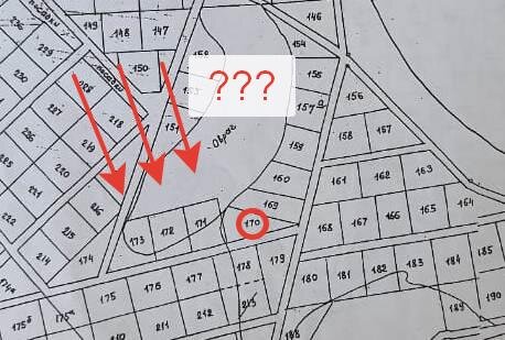 План-схема СНТ, мой участок №170 и участки-призраки